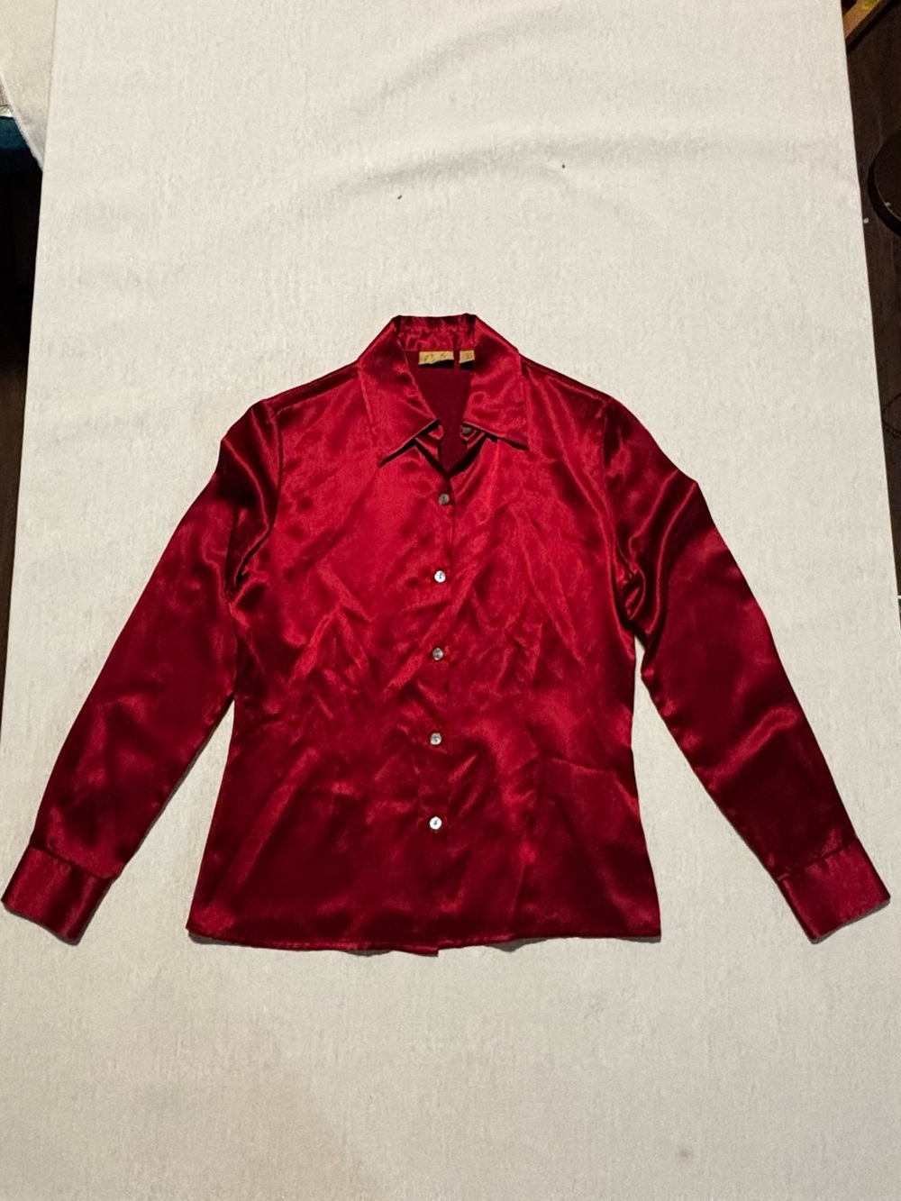Vintage Caslon Y2K Silk Button-Up Shirt